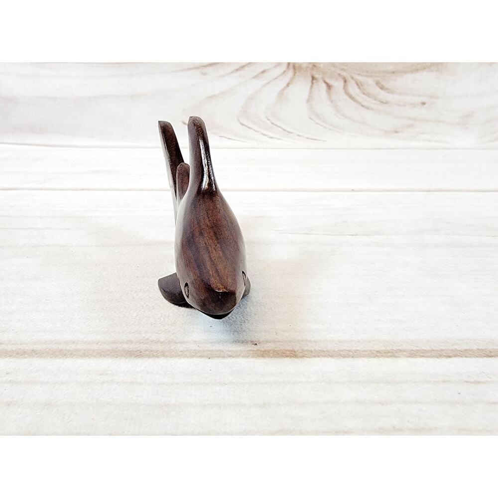 Vintage Hand Carved Mahogany Wood Shark 4.25" - Picture 7 of 10